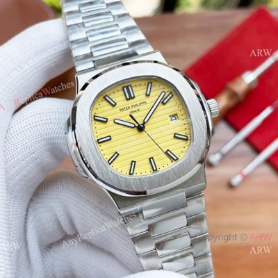 New Patek Philippe Nautilus Lemon Dial Stainless Steel Watch Automatic
